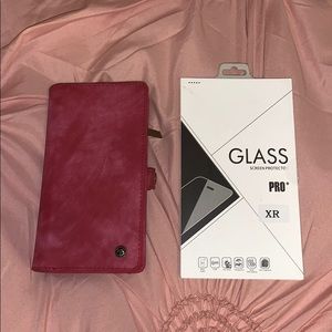 iPhone XR/wallet phone case with screen protector